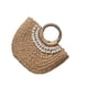 thumbnail image 2 of Qarigey Bolsos de mano de mimbre de media luna para mujer, bolsos de mano Vintage de mimbre tejido para verano, concha de playa, estilo bohemio, bolso de Bolsas de mensajero y de hombro Color café Qarigey AP018527-01, 2 of 6
