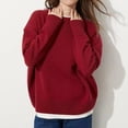 thumbnail image 2 of Wdgfv Women's Crewneck Sweater Pullover Women's Lightweight Soft Petite Crewneck Solid Pullover Sweater for Fall and Winter Comfort, 2 of 5