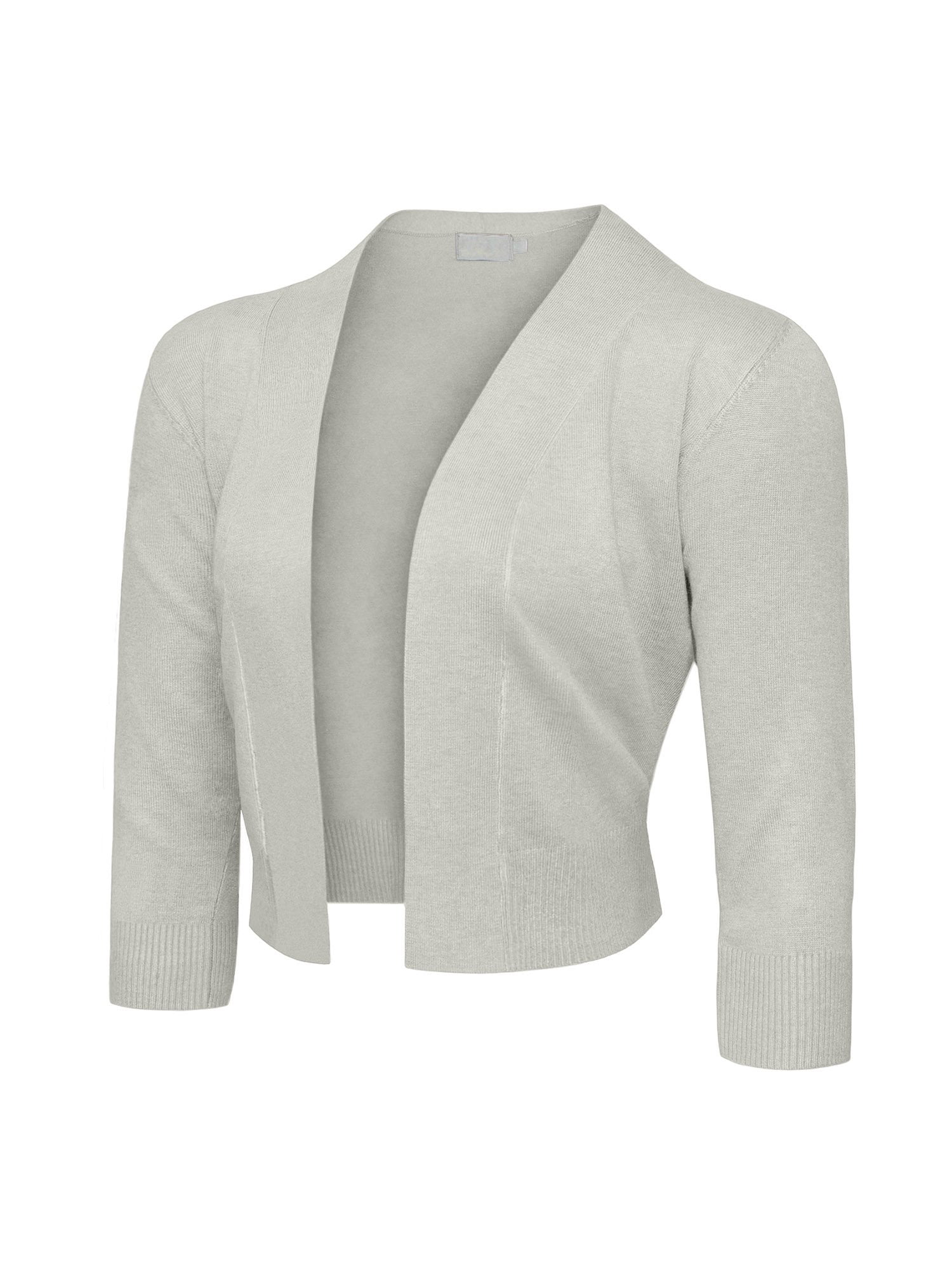 GStyle USA Women's 3/4 Sleeve Open Front Cropped Cardigan Sweater (S