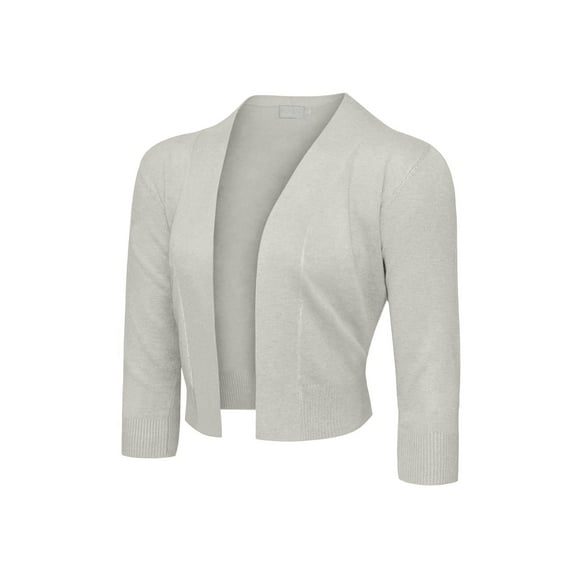 G-Style USA Women's 3/4 Sleeve Open Front Cropped Cardigan Sweater (S-XL)