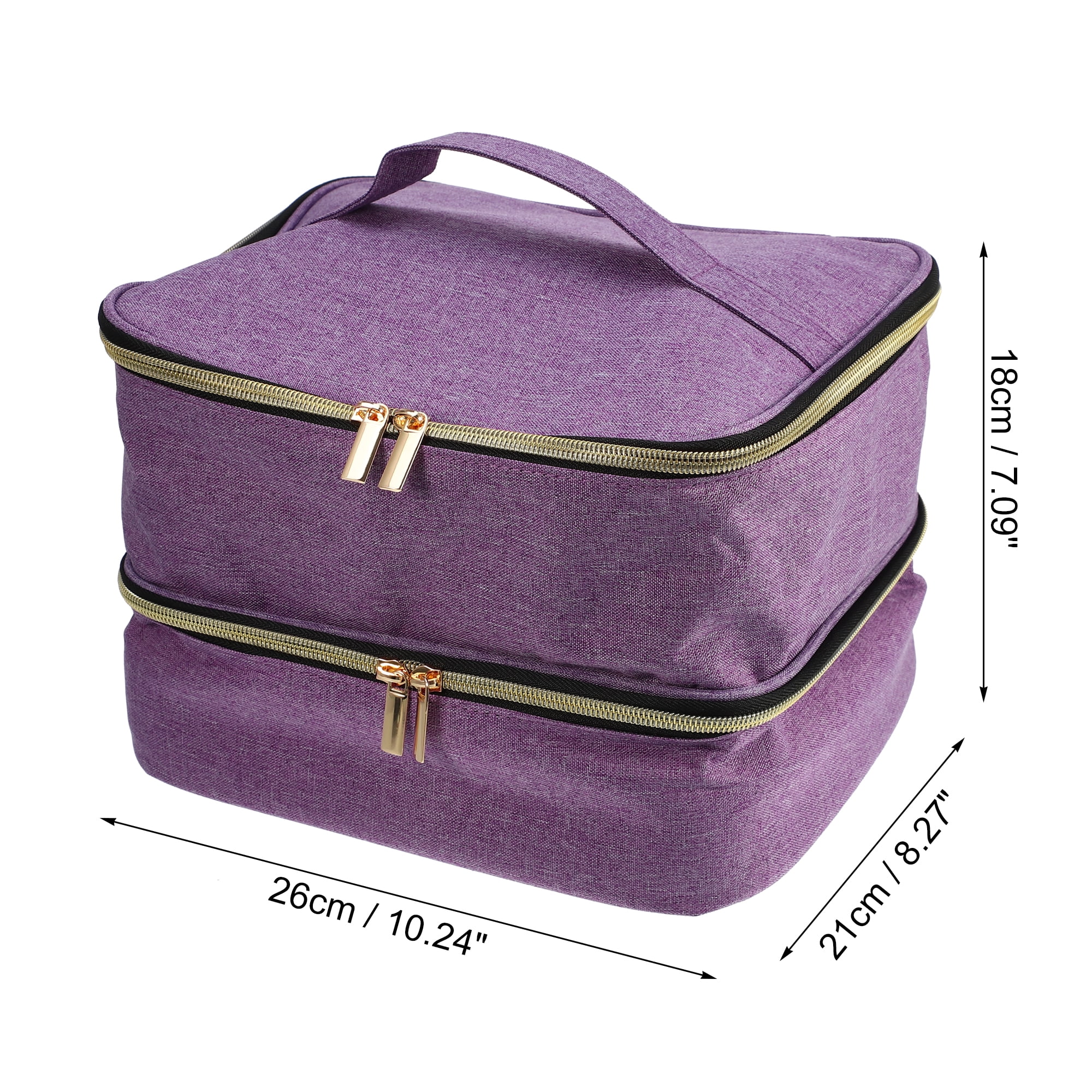 Unique Bargains Floral Makeup Bag Zipper Flower Cosmetic Pouch Purple