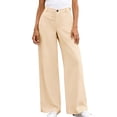 thumbnail image 6 of ClodeEU Women's High Waisted Draped Straight Wide Leg Dress Pants with Pockets ,Solid Color Casual Office Trousers Beige,Women's Plus L, 6 of 9