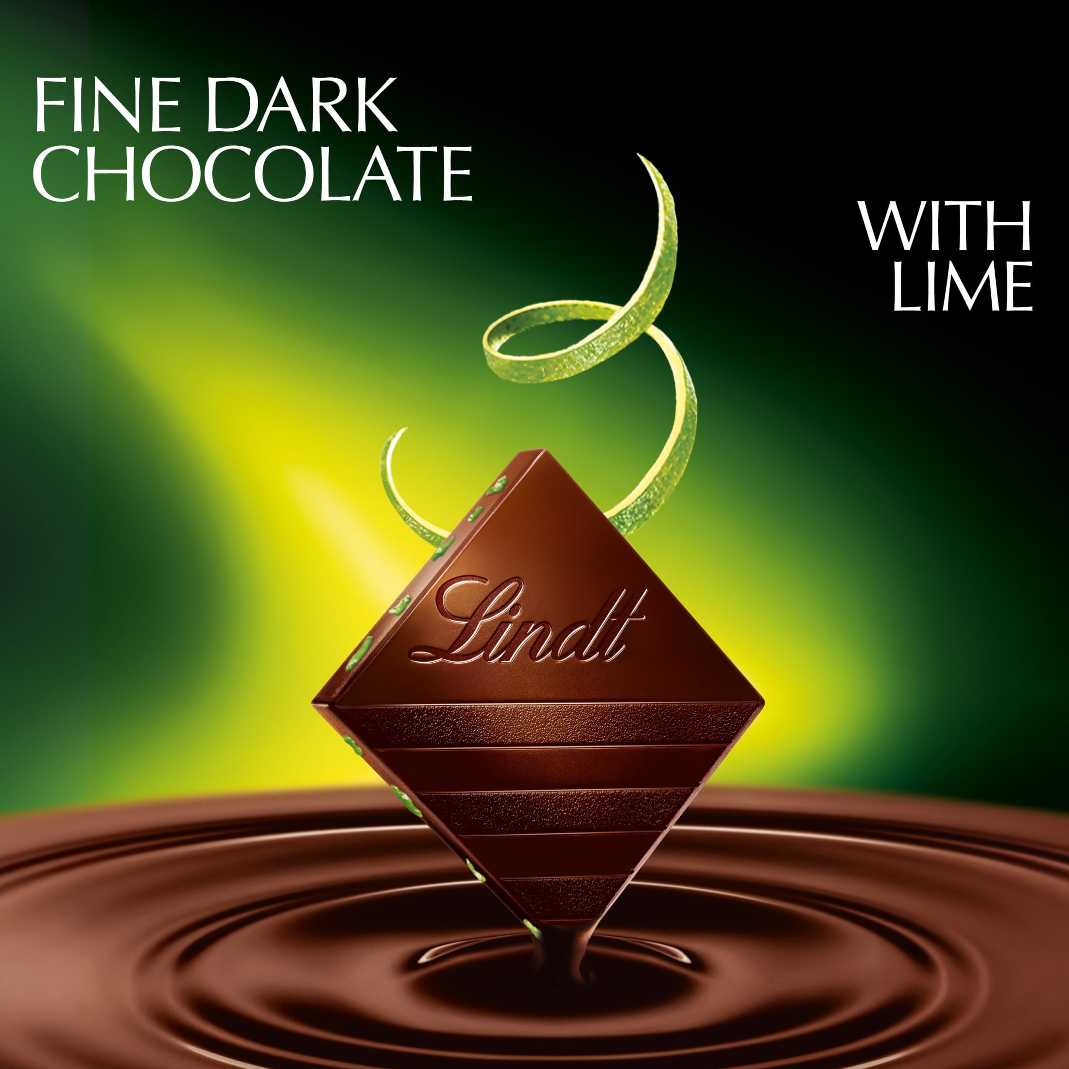 (2 pack) Lindt Excellence Lime Dark Chocolate Candy Bar, 3.5 oz. Bar
