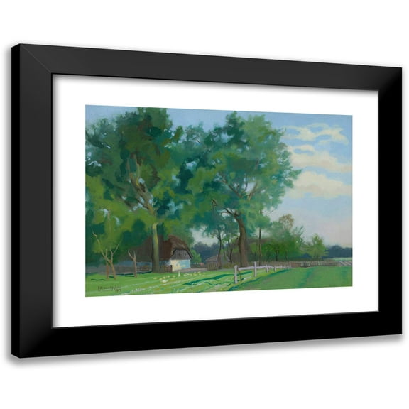 Piotr Hipolit Krasnodębski 14x11 Black Modern Framed Museum Art Print Titled - Countryside Landscape (1914)