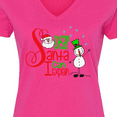 thumbnail image 4 of Inktastic Dear Santa I Can Explain Cute Snowman and Snowflakes Women's V-Neck T-Shirt, 4 of 5
