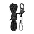 thumbnail image 6 of 4mm Tent Guy Rope with Pulley Aluminum Alloy Self Locking Adjuster, Tent Tie Downs Rope, Hanger Guide Rope for Tent Gardening Black, 6 of 8