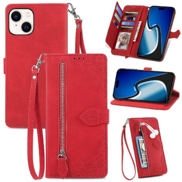 Funda billetera anti-golpes para GANGXUN iPhone 15 Plus , ideal para día a día y trabajo