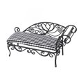 thumbnail image 1 of Muebles De Sofá Cama De Hierro Para Casa De Muñecas En Miniatura, Decoración De Estilo Vintage Para Casa De Muñecas, 1 of 7