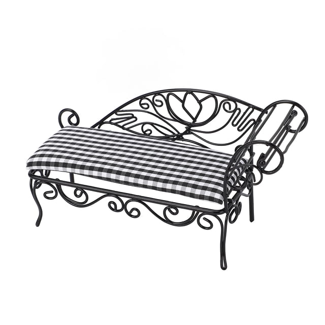 Muebles De Sofá Cama De Hierro Para Casa De Muñecas En Miniatura, Decoración De Estilo Vintage Para Casa De Muñecas