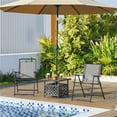 thumbnail image 5 of Yaheetech Folding Patio Dining Chairs with Armrests for Garden, Yard, Lawn, Set of 4, Gray, 5 of 6