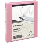 Office Depot® Heavy-Duty View 3-Ring Binder, 1 D-Rings, Pink
