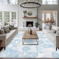 thumbnail image 3 of Ocean Shell Area Rugs 8'x10', Washable Small Throw Rugs for Living Room Patio, Summer Coastal Seashells Texture Light Blue Indoor Outdoor Rug Non-Slip Low Pile Carpet Runner Reversible Floor Mats, 3 of 8