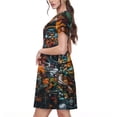 thumbnail image 2 of Goofa Colorful Graffiti Abstract Eye Pattern Women Summer Short Sleeve Midi Dress with Pockets Casual Aline Flowy Tshirt Dress Vocation Beach Sundress, 2 of 6