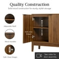thumbnail image 5 of Best Choice Products 2-Door Reeded Storage Cabinet w/ Soft-Close Doors, Multipurpose Accent Furniture - Walnut, 5 of 10