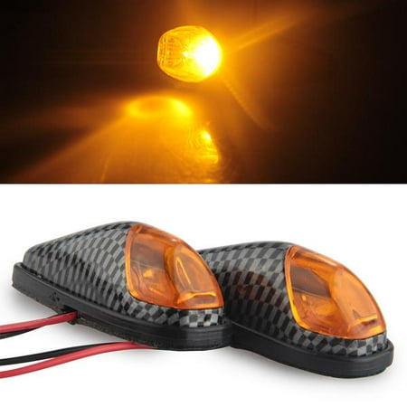 - 2x Motorcycle Orange LED Turn Signal Light Bullet Flush Mount Carbon Fiber Mini