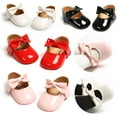 thumbnail image 6 of Baby Girls Ballet Dress Shoes - Mary Jane Soft Sole Sidebow Toddler Moccasins, 6 of 7