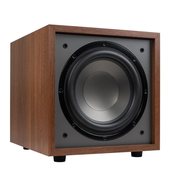 Subwoofer Dayton Audio CS1000 de 10" y 180 W, amplificado, acabado en madera