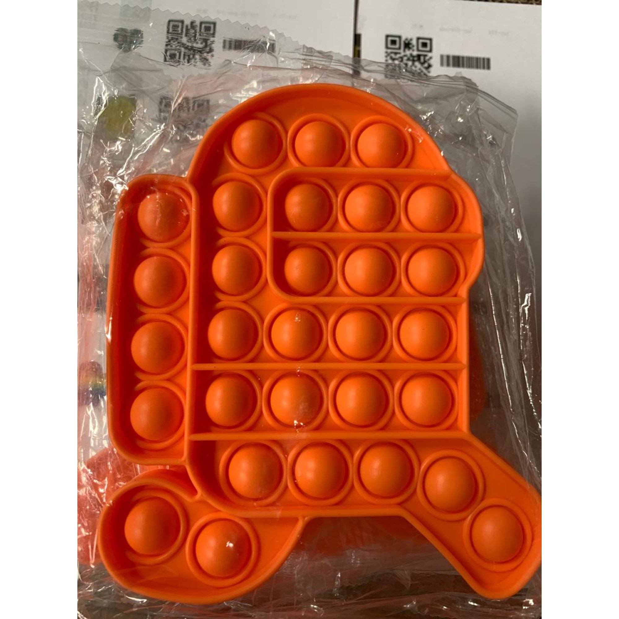 Orange Push Bubble Fidget Sensory Toys Relief Stress Soft Squeeze Toys 