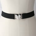 thumbnail image 4 of Eoperou Braided Wide Smooth Edge Women Belt Love Heart Metal Buckle Elastic Belt Clothes Ornament, 4 of 8