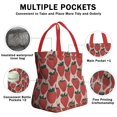 thumbnail image 3 of Pink Strawberry Plants Fruit Drawstring Lunch Bag Women - Drawstring Lunch Bag Insulated for Work Office - Stain-Resistant Large Lunchbags for Women with Multi-Pockets, 3 of 6
