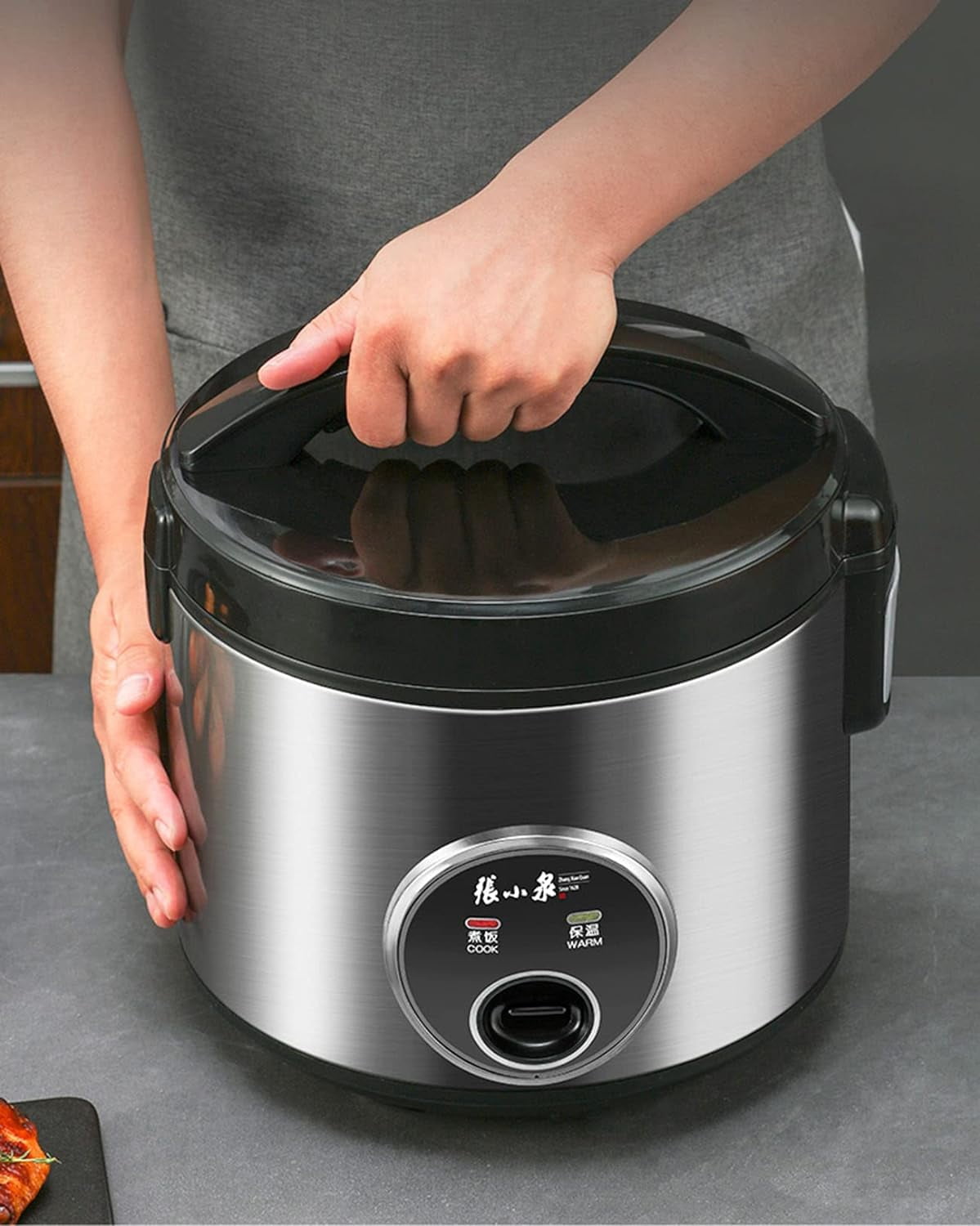 ZhangXiaoQuan 5.5Cup Rice Cooker, 3L, with Steamer and Non-stick inner pot, ZCFB-102, one touch simple use (5.5 Cup, 3L)