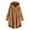 Brown, variant on Luxalzxs Women's Fall Winter Fleece Hooded Coats Long Sleeve Double Sided Fuzzy Jackets Button Down Solid Color Sweatshirts Cardigan Tops