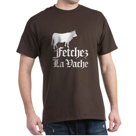CafePress - Fetchez La Vache Dark T Shirt - Men's Classic Graphic Cotton T-Shirt
