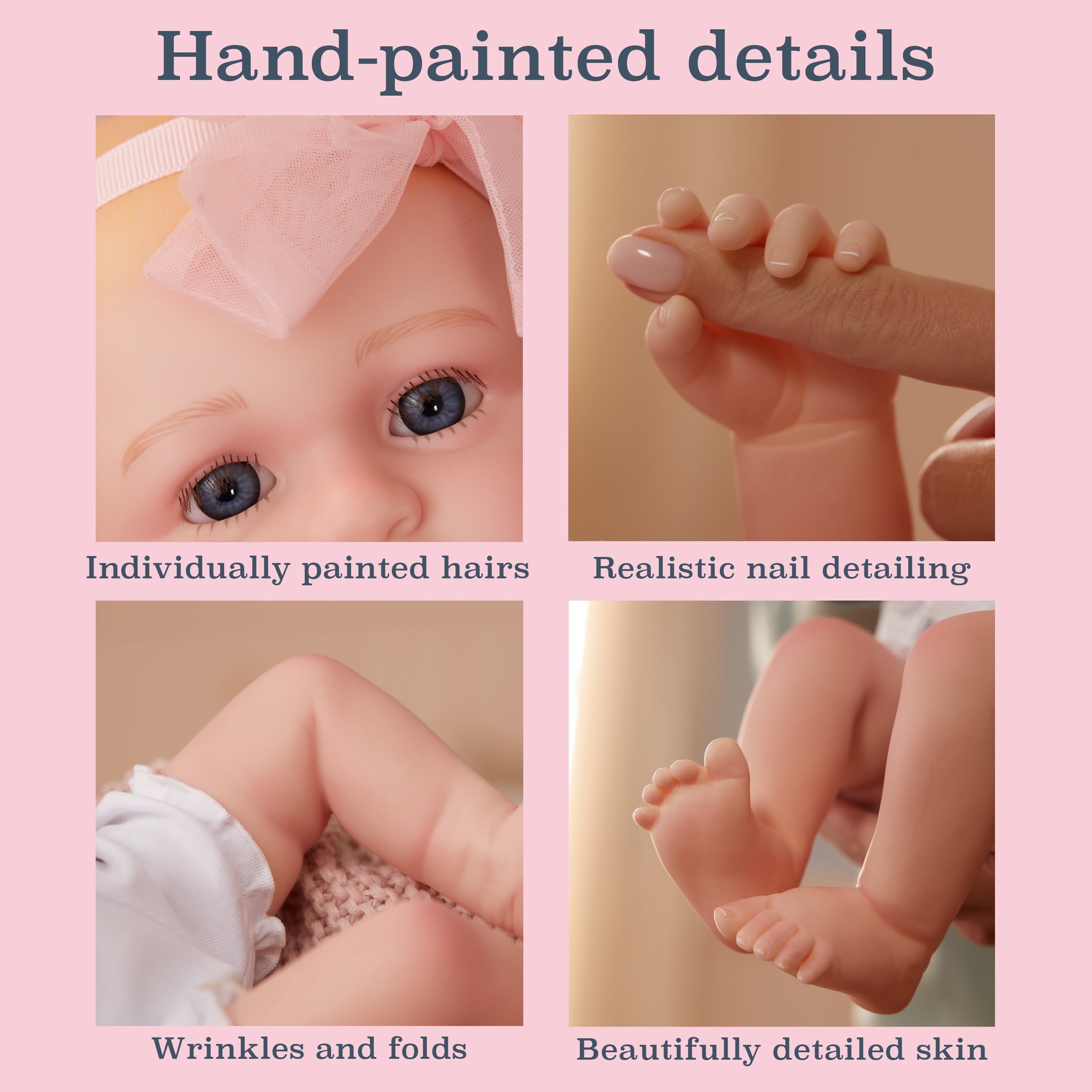 BABY born Real Hand-Painted, Realistic Reborn Baby Doll Girl - Light, Open Eyes, Ages 3+