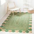 thumbnail image 2 of SAFAVIEH Cape Cod Kyle Geometric Area Rug, Green/Natural, 6' x 6' Square, 2 of 8