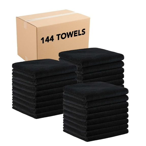 Arkwright Microfiber Salon Towels - Bleach Safe Resistant Towel - 16 x 27 in. - (Case of 144) Black