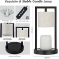 thumbnail image 2 of Candle Warmer Lamp with Timer, 3-Level Dimmable Candle Lamps Linen Fabric Shade, 2 of 7
