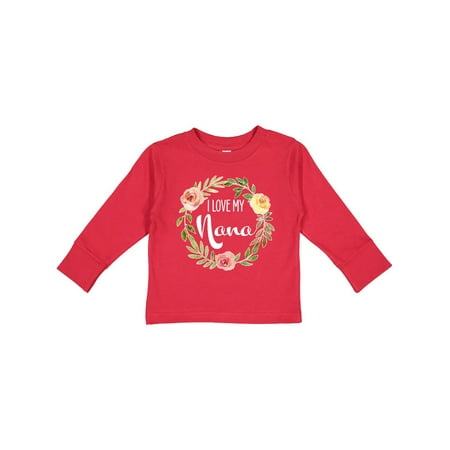 

Inktastic I Love my Nana- flower circle Gift Toddler Boy or Toddler Girl Long Sleeve T-Shirt