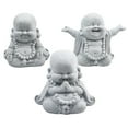 thumbnail image 3 of Fat Smiling Buddha Garden Ornament Sandstone Effect Outdoor Indoor Statue Decor, 3 of 6