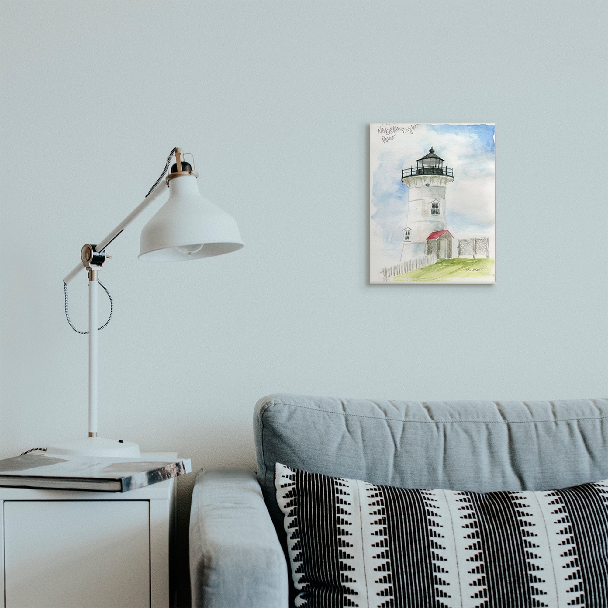 Stupell Industries Nobska Point Lighthouse Cliffside Coastal Architecture Wall Plaque, 10 x 15, Design by Melissa Hyatt LLC