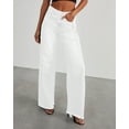 thumbnail image 4 of Women's Wide Leg Jeans Casual Baggy Denim Pants with Frayed Raw Hem, 4 of 5
