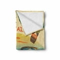 thumbnail image 2 of Retro Soft Flannel Fleece Throw Blanket, Welcome to Hawaii American Pop Art Print with Aged Car Palms Tribal Surfboards, Cozy Plush for Indoor and Outdoor Use, 60" x 80", Multicolor, by Ambesonne, 2 of 6