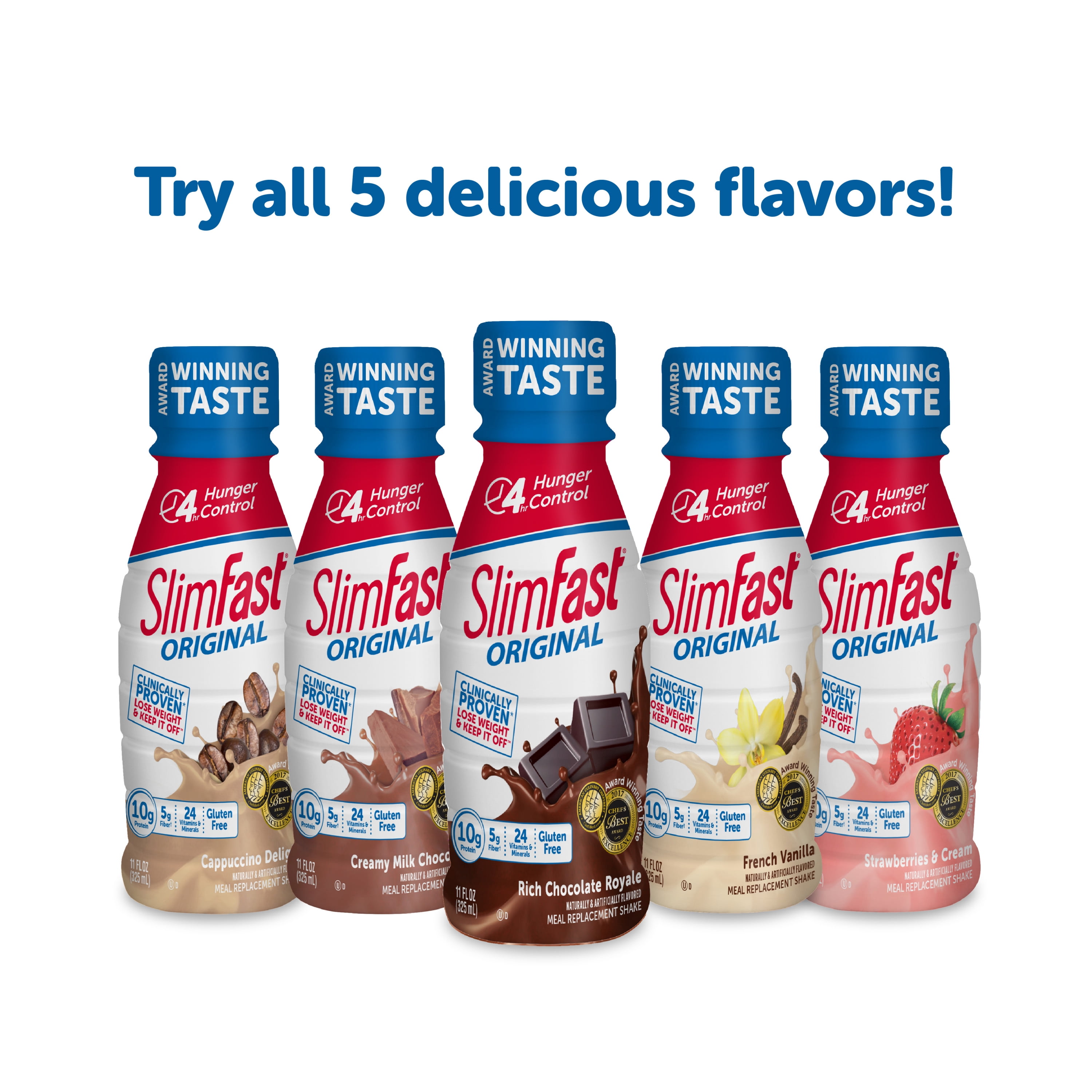 SlimFast Original Ready to Drink Meal Replacement Shakes, Rich Chocolate Royale, 11 fl. oz., 4 Pack