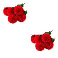 thumbnail image 1 of ziyahi 5 Heads Artificial Flower Bouquet Wedding Party Ceremony Decor red 2Set, 1 of 6