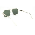 thumbnail image 4 of Mens Classy Geometric Squared Double Bridge Officer Metal Rim Sunglasses Gold - Green, 4 of 4