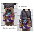thumbnail image 6 of FORMRS 16" Laptop Bag Carrying Sleeve Case with Handle Travel Shoulder Briefcase, Purple Simple Triangles, 6 of 8
