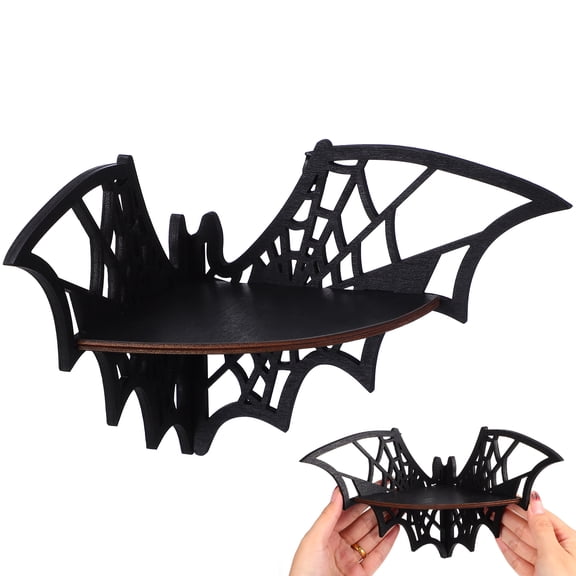 ETEREAUTY Floating Black Corner Shelf for Wall Display with Creative Hollow Design
