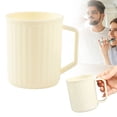 thumbnail image 2 of Toothbrush Holder Cup,Unbreakable Plastic Bathroom Cups,Vertical Striped Plastic Toothbrush Mug with Handle,Portable Reusable Tooth Brush Container for Family Travel Outdoor Camping, 2 of 5