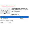 thumbnail image 2 of Speedometer Cable - Compatible with 1969 - 1972 Nissan 510 1.6L 4-Cylinder 1970 1971, 2 of 2