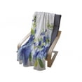thumbnail image 4 of Watercolor Flower Soft Flannel Fleece Throw Blanket, Swirled Brushstroke Herbs Romantic Feminine Blooming Nature Artwork, Cozy Plush for Indoor and Outdoor Use, 70" x 90", Blue Yellow, by Ambesonne, 4 of 6