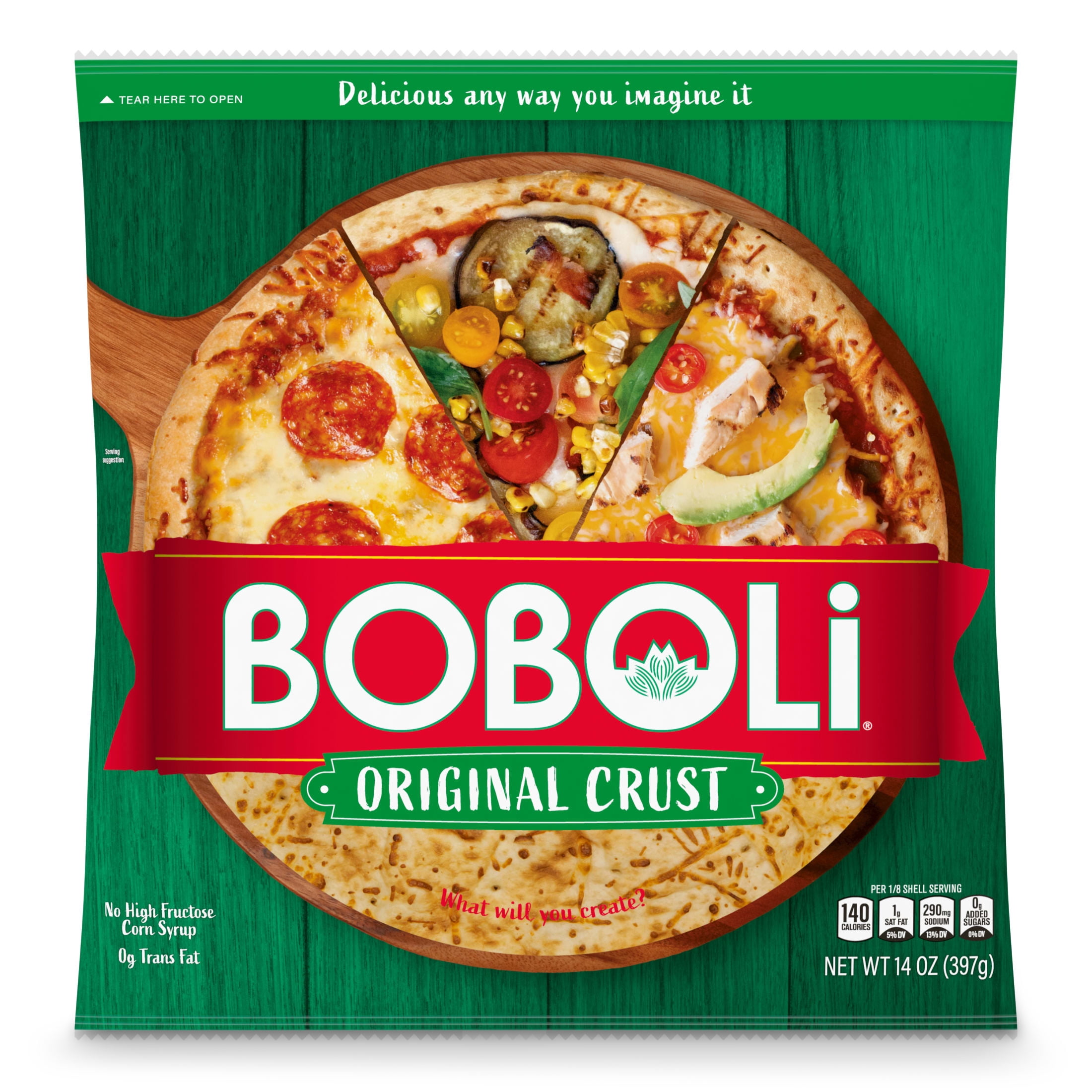 Boboli Original Crust, 14 oz, Plain Pizza Crust, Bag