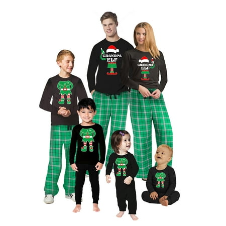 

Awkward Styles Family Christmas Pajamas Set Green Elf Squad Matching Sleepwear