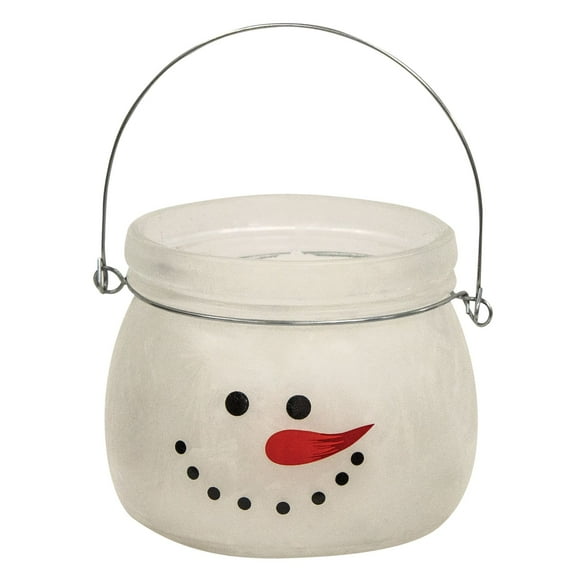 Twisted Peppermint Snowman Jar Candle 14oz
