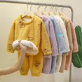 thumbnail image 6 of Taybagh Girls Outfits Size 6 Cute Plush Baby Clothes for Girls Warm Long Shirt Long Pants Casual Home Wear Yellow 3-4 Years, 6 of 6