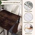 thumbnail image 4 of Square Fitted Card Tablecloth Wood Grain Table Cloth Cover with Elastic Edge Dark Wooden Tablecloths Waterproof Cloths for Indoor Outdoor Decoration, Fit for 36"x36" Tables, Style-20, 4 of 4
