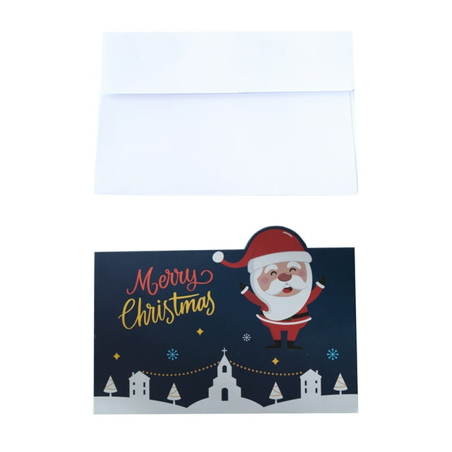 Christmas Greeting Cards With Envelopes And Stickers 10 Pack Glitter Holiday Cards Featuring Father Christmas And Snowman Designs 5.9 in x 3.9 in